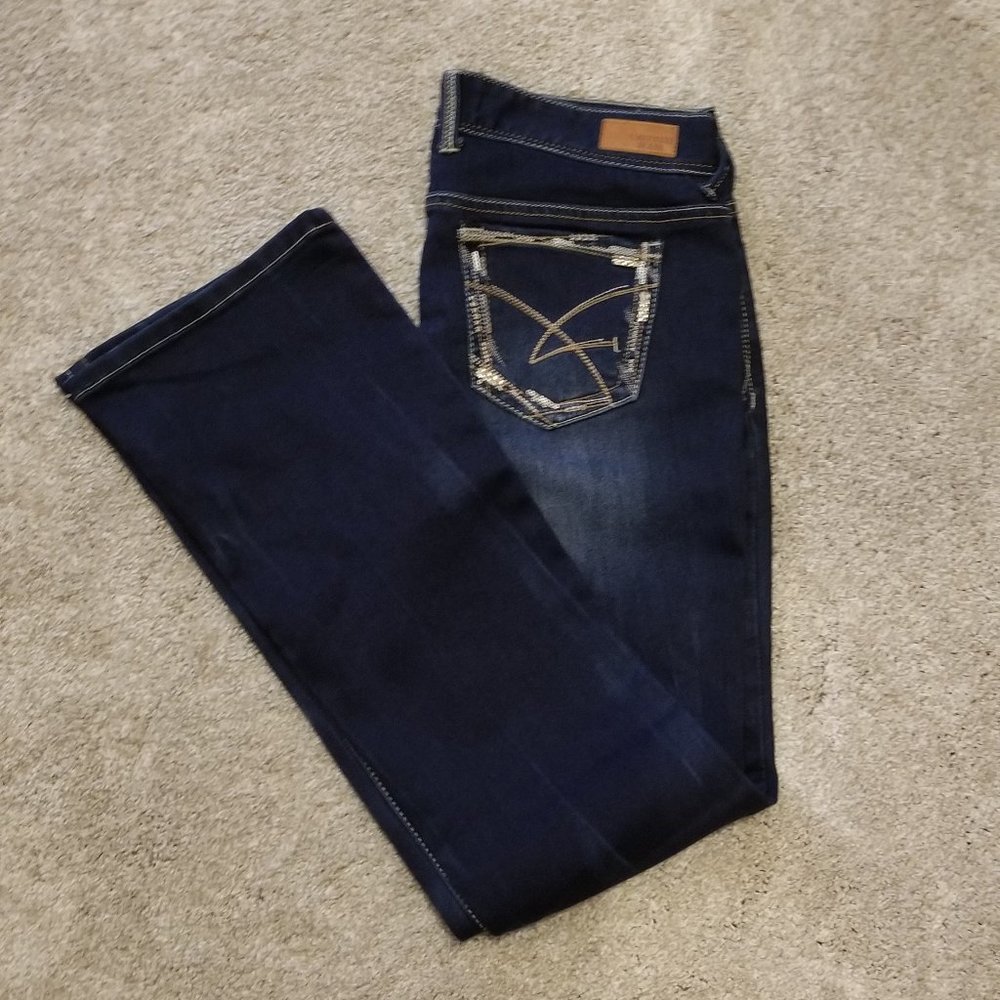 ❌SOLD❌Amethyst Jeans juniors size 9 Mid rise dark wash bootcut jeans